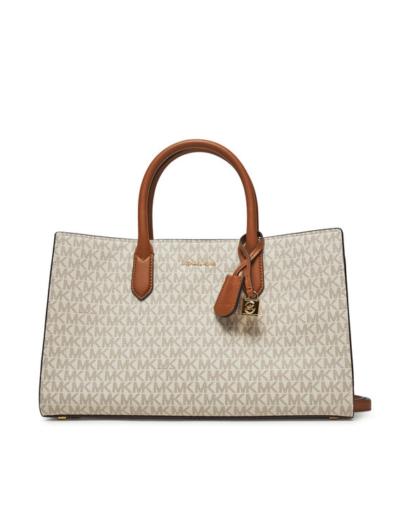 MICHAEL Michael Kors MICHAEL Michael Kors Geantă Scarlett Medium Signature Logo Satchel 30F4GETS2B Crem