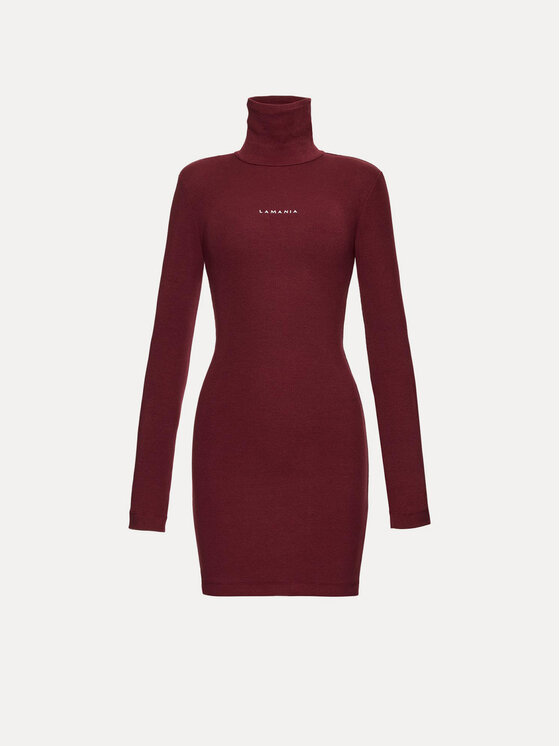 La Mania La Mania Sukienka codzienna YOKO Bordowy Basic Fit