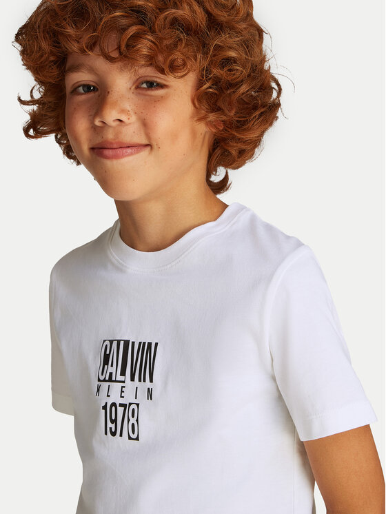 Calvin Klein Jeans Calvin Klein Jeans T-Shirt Good Level IB0IB02456 Bílá Regular Fit