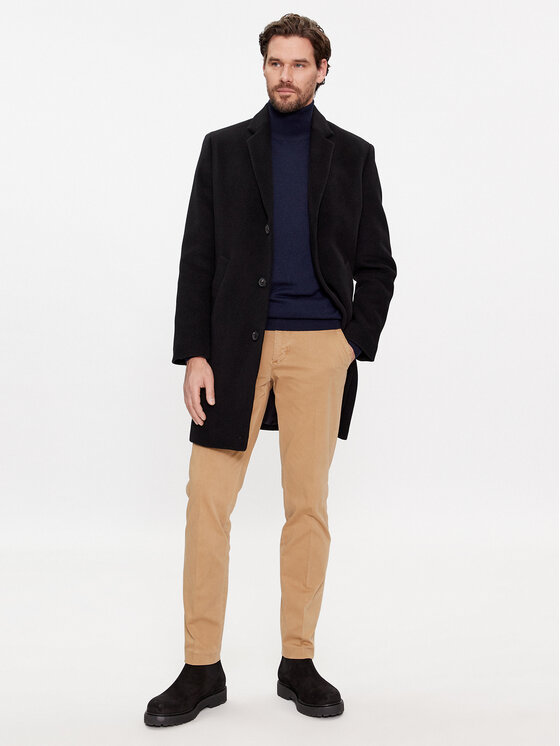 Tommy Hilfiger Wollmantel MW0MW32963 Schwarz Regular Fit | Modivo.de