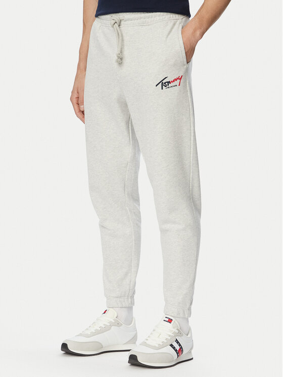Tommy Jeans Pantaloni trening DM0DM23903 Gri deschis Regular Fit