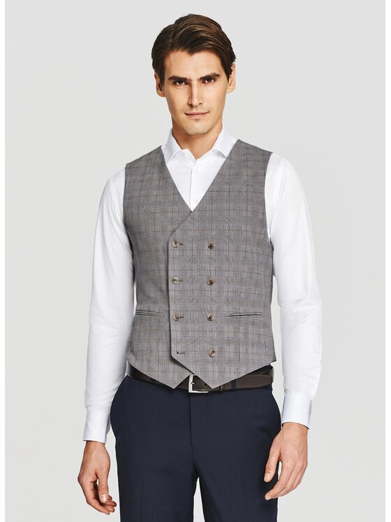 Pako Lorente Pako Lorente Kamizelka garniturowa P26SF-8X-008 Szary Slim Fit