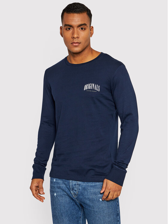 Jack&Jones Тениска с дълъг ръкав Collage 12197883 Тъмносин Regular Fit