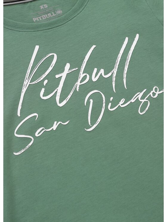 PITBULL PITBULL T-Shirt Koszulka damska PITBULL SD L Zielony Regular Fit