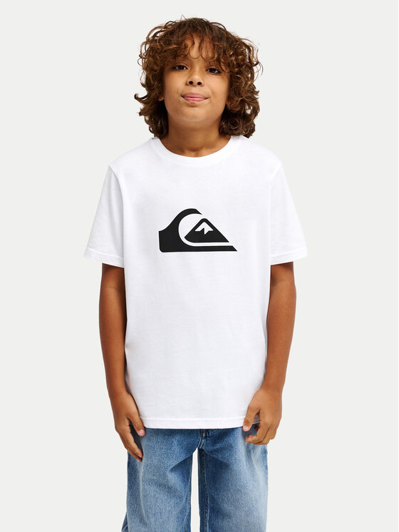 Quiksilver T-Shirt Ev Comp Logo EQBZT04897 Biały Regular Fit