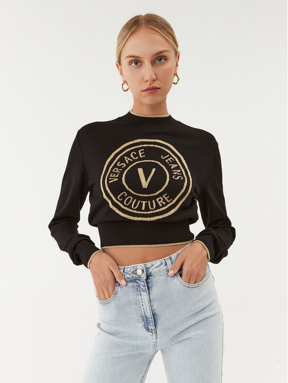 Versace Jeans Couture Pulover 75HAFM21 Črna Regular Fit