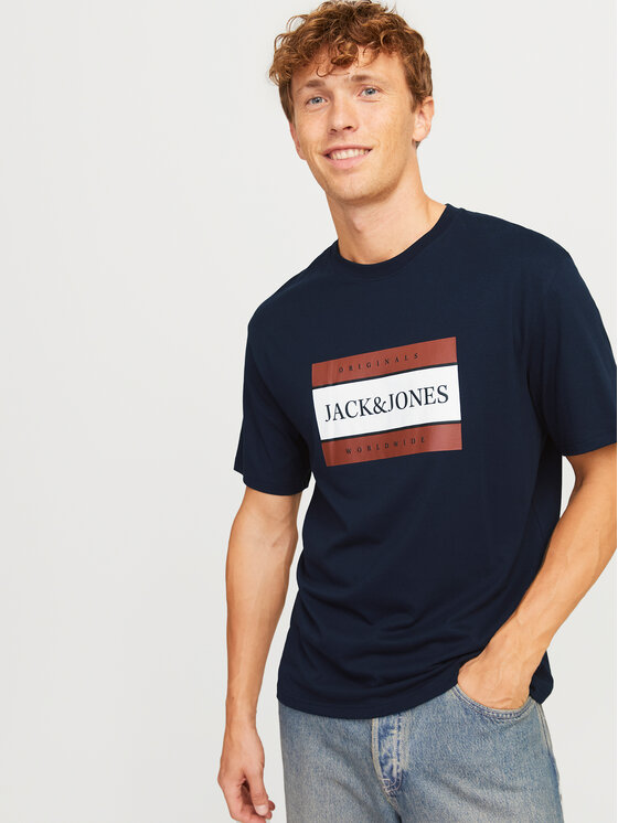 Jack&Jones Jack&Jones Tričko Fredeiksberg 12262492 Tmavomodrá Regular Fit