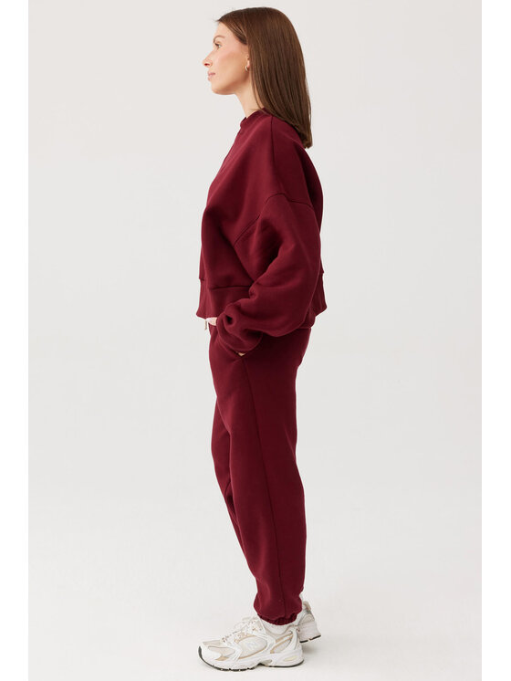 Lunedi Lunedi Bluza Cozy Bordowy Regular Fit