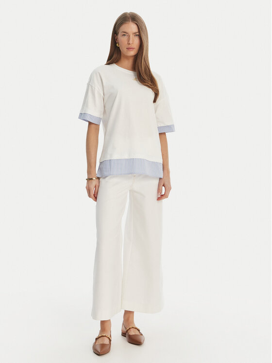 Luisa Spagnoli Luisa Spagnoli T-shirt Baiadera 543155 Bianco Regular Fit