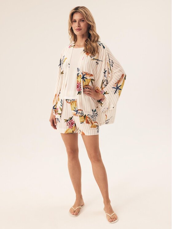 Esotiq Esotiq Szlafrok 43255 Kolorowy Regular Fit
