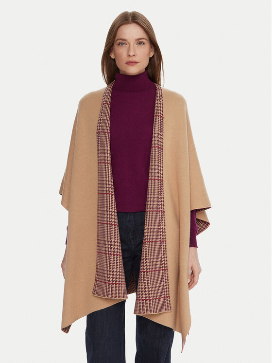 United Colors Of Benetton United Colors Of Benetton Poncho 112HEU01N Bej Regular Fit