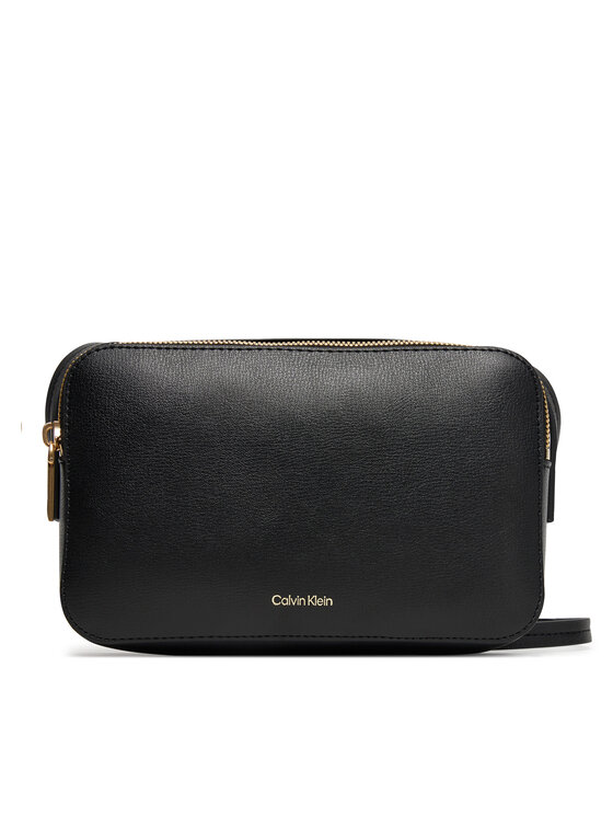 Calvin Klein Torebka Foil Logo Elongated Camera Bag LV04F3276G Czarny