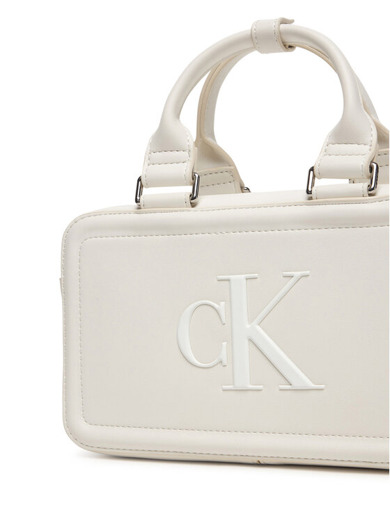 Calvin Klein Calvin Klein Ročna torba Bold Ck Bauletto Crossbody LV04F3411G Bela