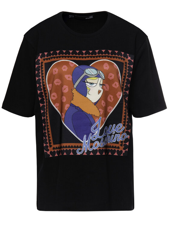 LOVE MOSCHINO LOVE MOSCHINO Футболка W4F8720M 4071 Чорний Oversize