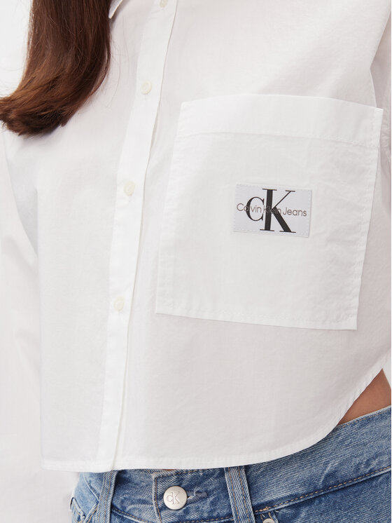 Calvin Klein Jeans Calvin Klein Jeans Košeľa J20J222614 Biela Cropped Fit
