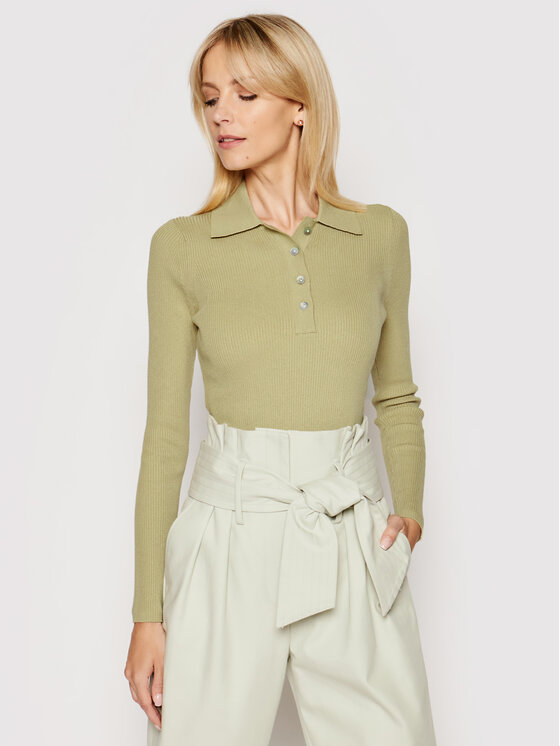 Maglione Everly Polo F21200012 Verde Slim Fit