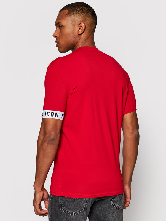 T-shirt D9M3S3450 Rosso Slim Fit