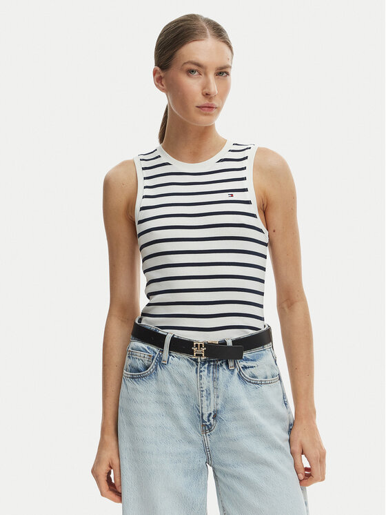 Tommy Hilfiger Tommy Hilfiger Felső WW0WW47806 Ekru Slim Fit