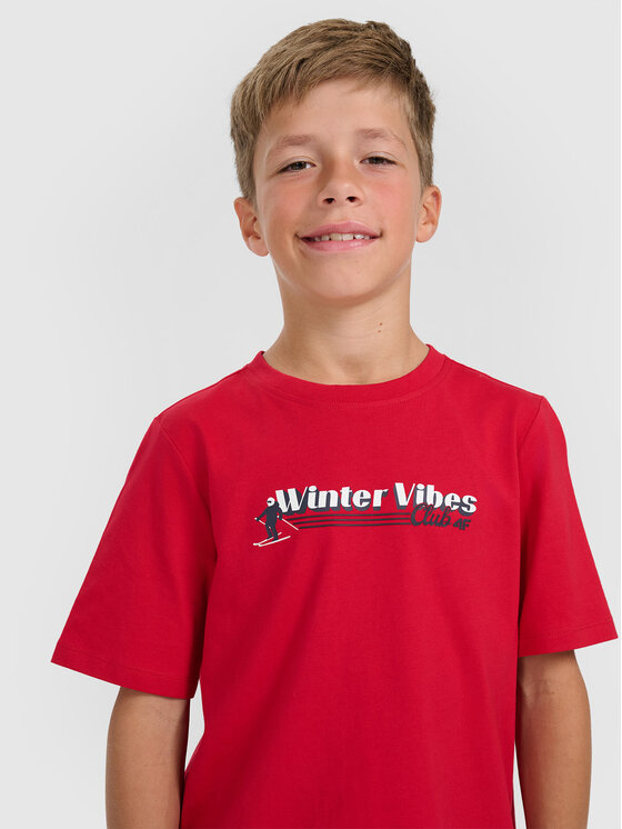 4F 4F T-Shirt APRES SKI Czerwony Regular Fit
