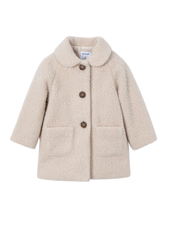 Mayoral Mayoral Cappotto in shearling 4439 Beige Relaxed Fit