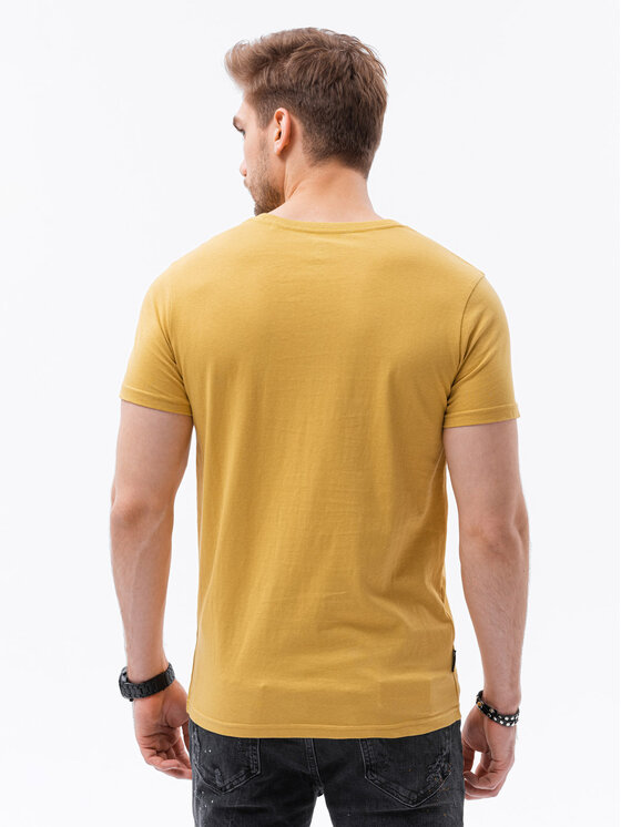 Ombre Ombre T-Shirt S1370 Žlutá Regular Fit