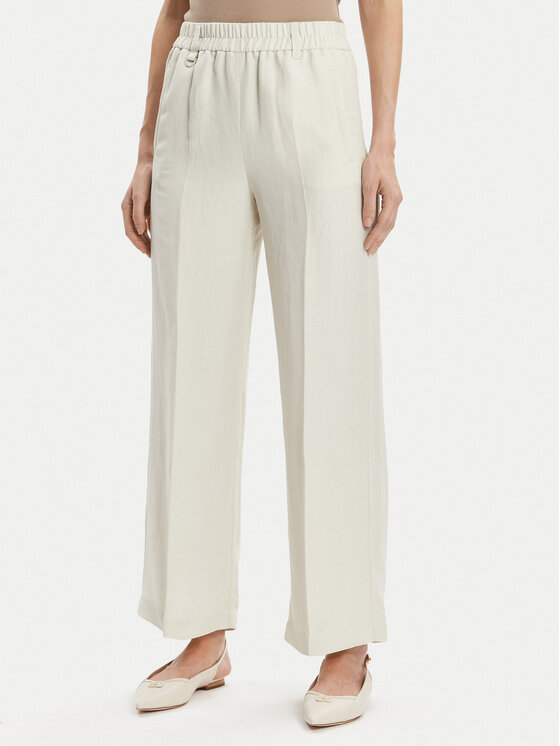 Marella Marella Pantaloni di tessuto Papiro 2413131085 Écru Regular Fit