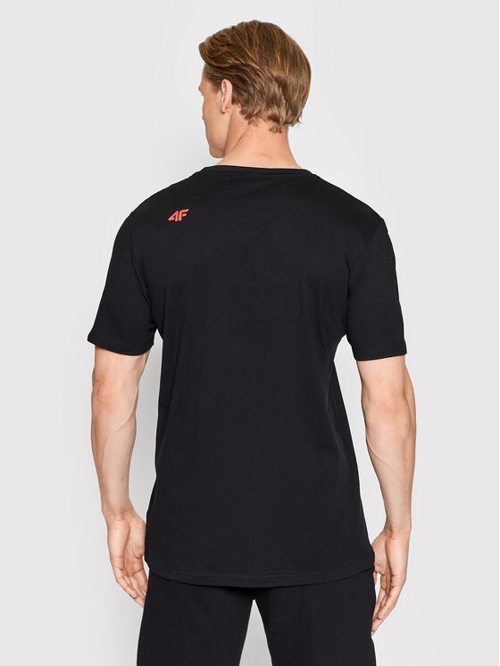 4F 4F T-Shirt H4L22-TSM353 Czarny Regular Fit