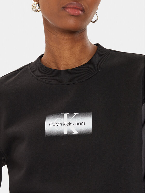 Calvin Klein Jeans Calvin Klein Jeans Džemperis Faded Monologo J20J223537 Juoda Regular Fit