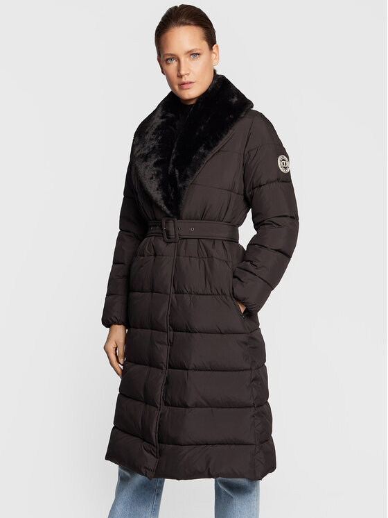 TWINSET TWINSET Átmeneti kabát 222TT2230 Fekete Regular Fit