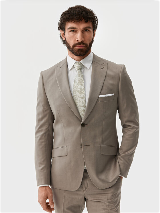 Evenemen Evenemen Garnitur Crocett Beżowy Slim Fit