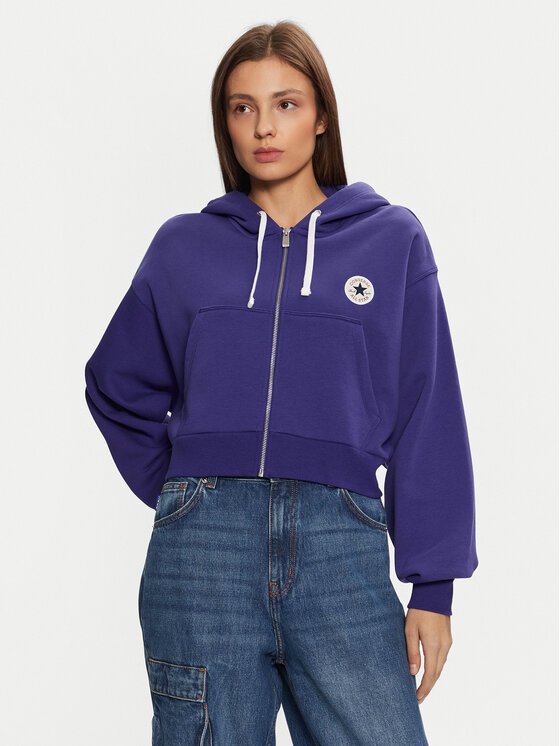Converse Converse Majica dugih rukava Retro 10026150-A08 Plava Loose Fit