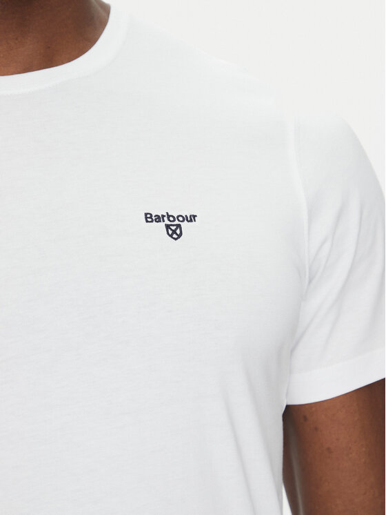 Barbour Barbour T-Shirt Essential Sports MTS0331WH11 Biały Tailored Fit
