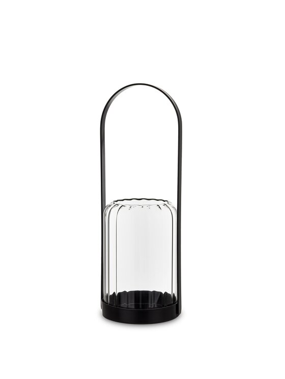 MIAhome MIAhome Lampion szklany z metalem CORA small Czarny