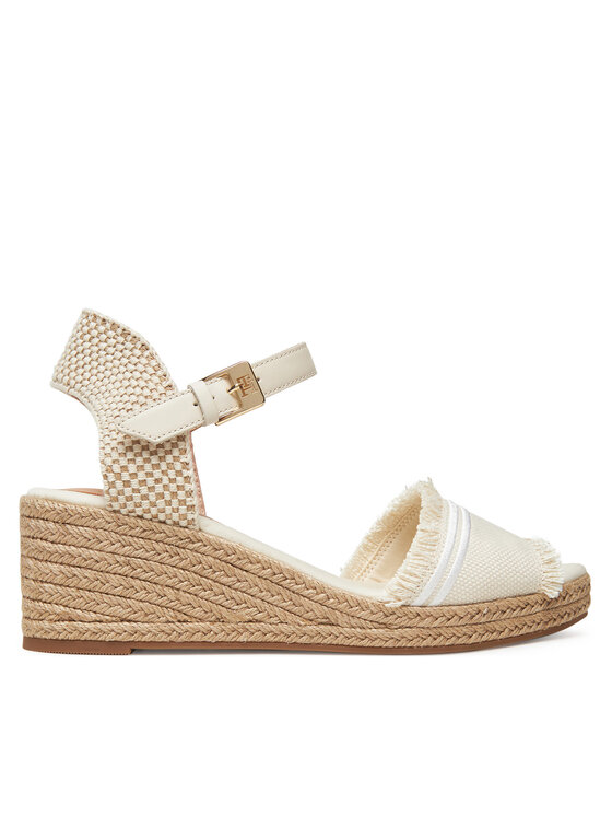 Tommy Hilfiger Tommy Hilfiger Espadrilles Fringe Canvas Medium Wedge FW0FW08879 Bézs