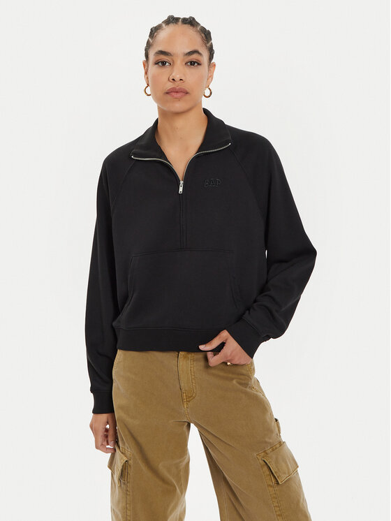 Gap Gap Mikina 523576-01 Čierna Relaxed Fit