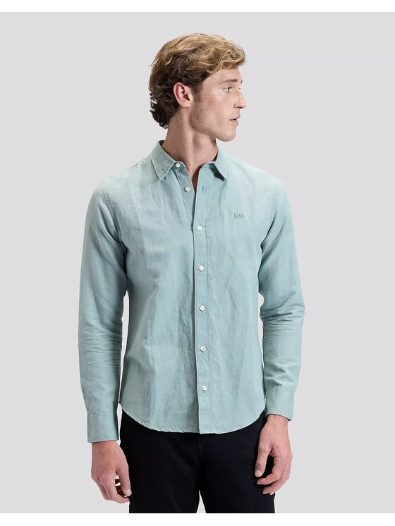 Lee Lee Koszula SHIRT Zielony Regular Fit