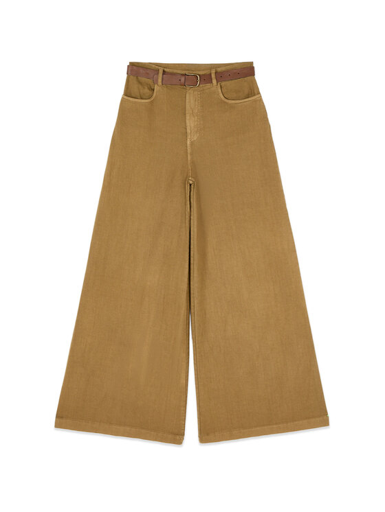 Oltre Oltre Spodnie materiałowe P016R008951N035 Zielony Baggy Fit