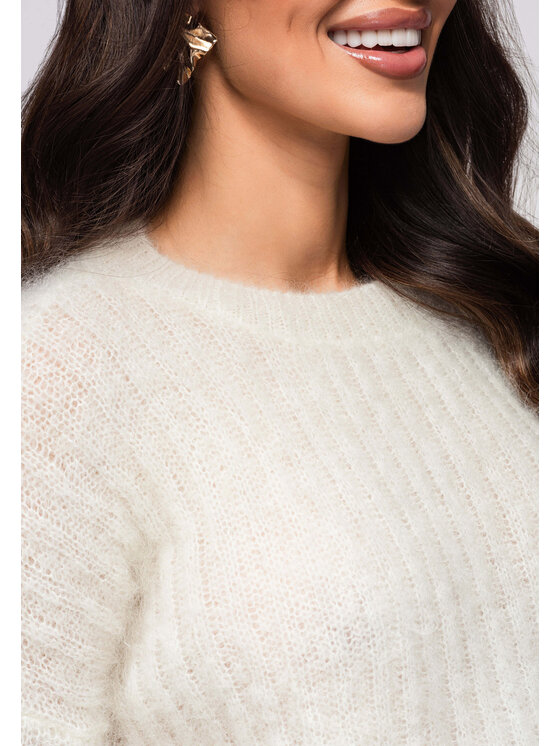 Ombre Ombre Sweter LW-SWSW-0117 Écru Regular Fit