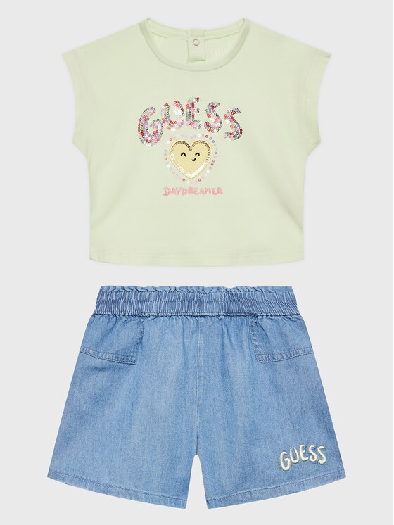 Guess Set tricou și pantaloni scurți A3GG02 K6YW0 Colorat Regular Fit