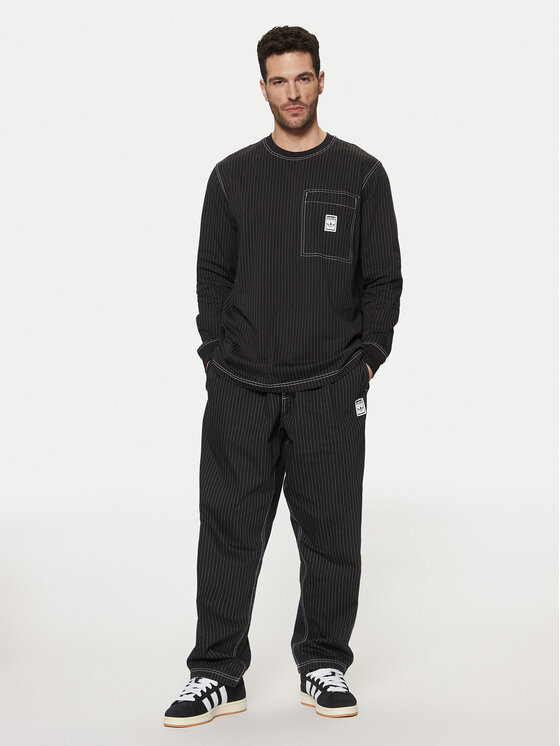 adidas adidas Majica dugih rukava Wabash JP4479 Crna Loose Fit