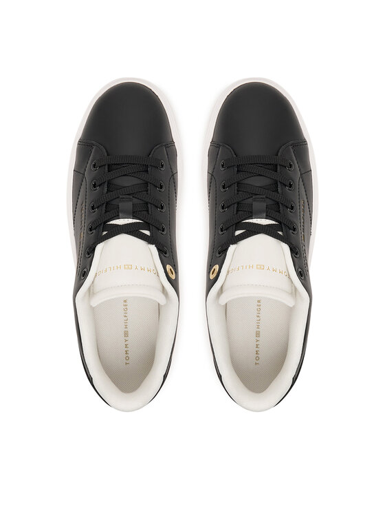 Tommy Hilfiger Tommy Hilfiger Αθλητικά Th Feminine Cupsole Leather FW0FW09105 Μαύρο