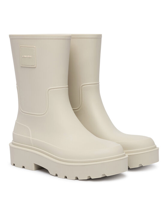 Calvin Klein Calvin Klein Gumijas zābaki Rainboot Rubber HW0HW03179 Krēmkrāsas