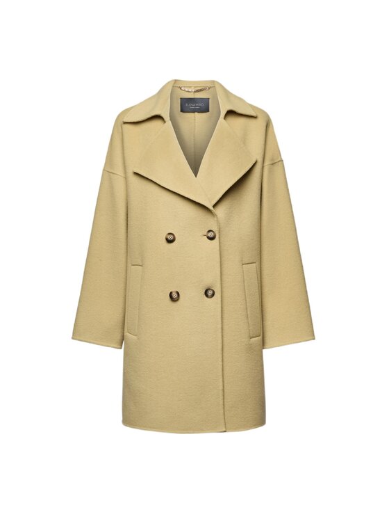 Elena Mirò Elena Mirò Cappotto 8081E000162N008 Giallo Regular Fit