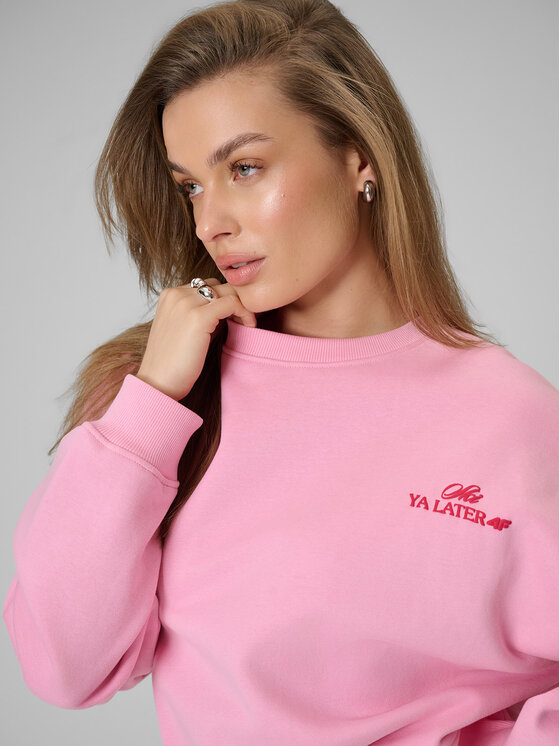 4F 4F Bluza WINTER CLUB Różowy jasny Loose Fit