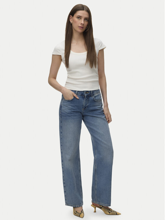 Vero Moda Vero Moda T-Shirt Chloe 10344953 Biały Slim Fit