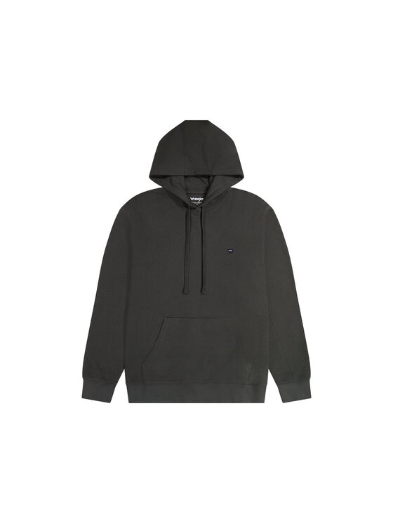 Wrangler Wrangler Bluza Sign Off Hoodie Czarny Hoodie Fit