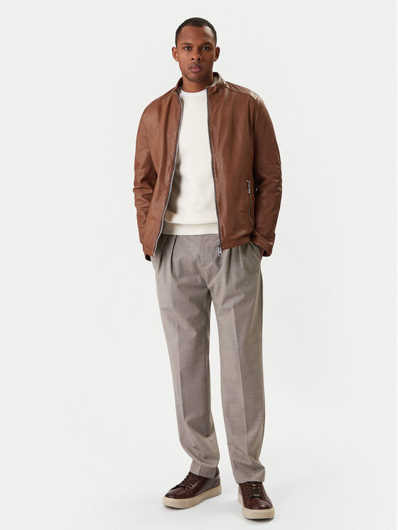 Milestone Milestone Lederjacke Oliverio 611099 60770 Braun Regular Fit