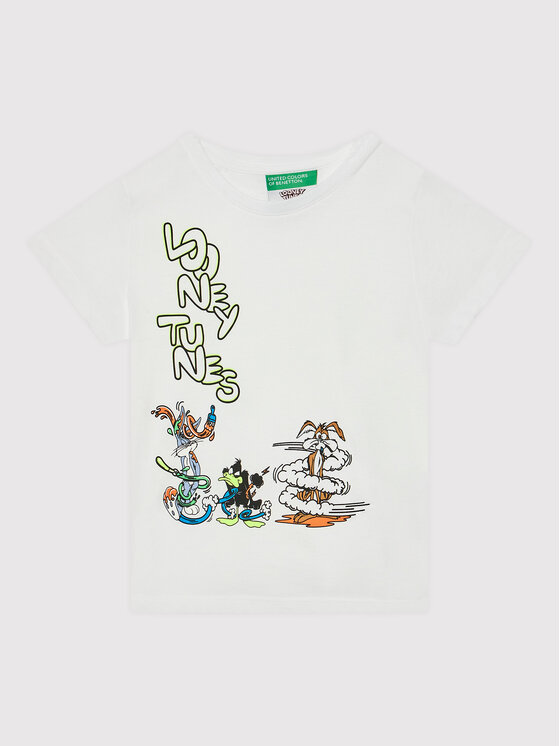 United Colors Of Benetton United Colors Of Benetton Тишърт 3U29G103K Бял Regular Fit
