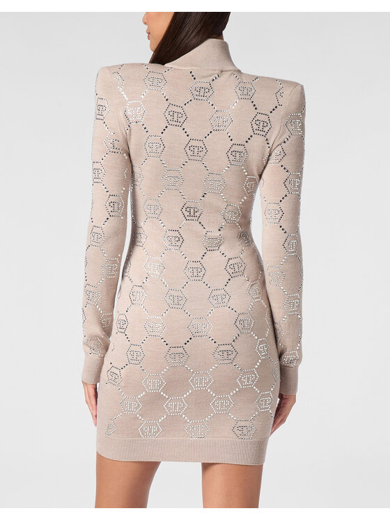PHILIPP PLEIN PHILIPP PLEIN Večerné šaty 11551 Béžová Fitted Fit