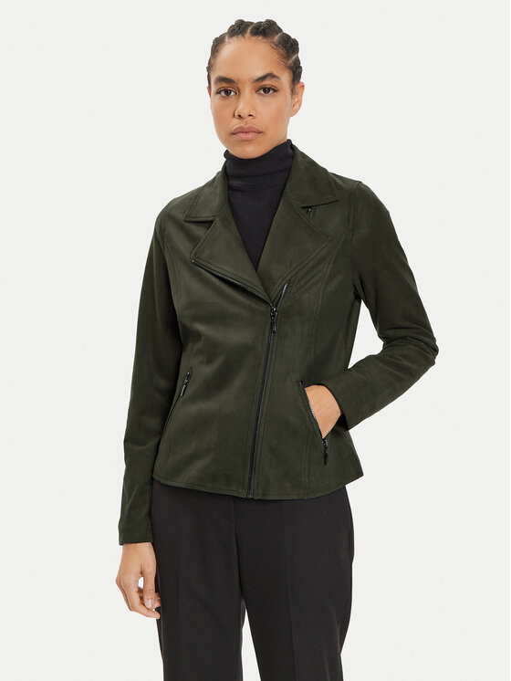 Olsen Olsen Bunda z imitace kůže 15001386 Zelená Regular Fit